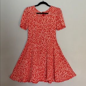 Red floral dress
